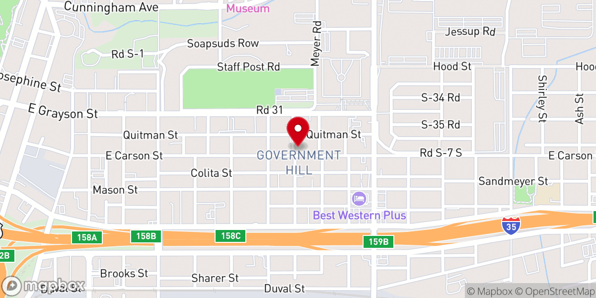 Map showing location of Carson Street Christian Church