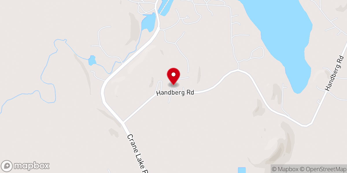 Map showing location of Crane Lake Chapel