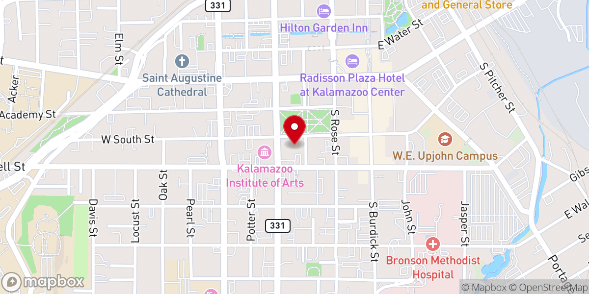 Map showing location of First Presbyterian Church