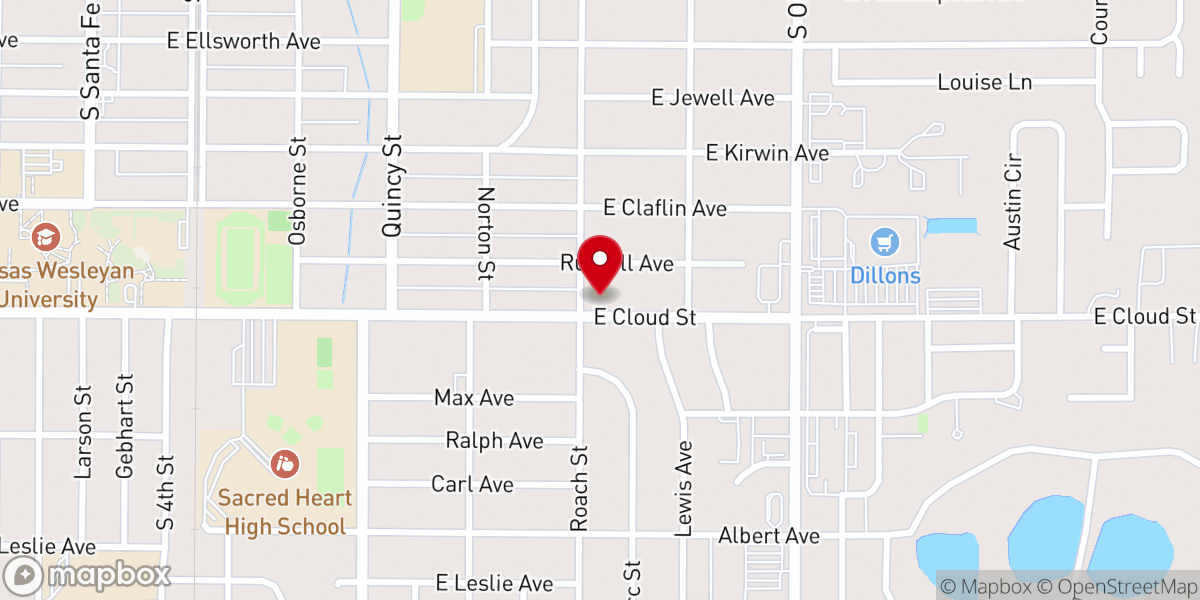 Map showing location of Salina Heights Christian Church