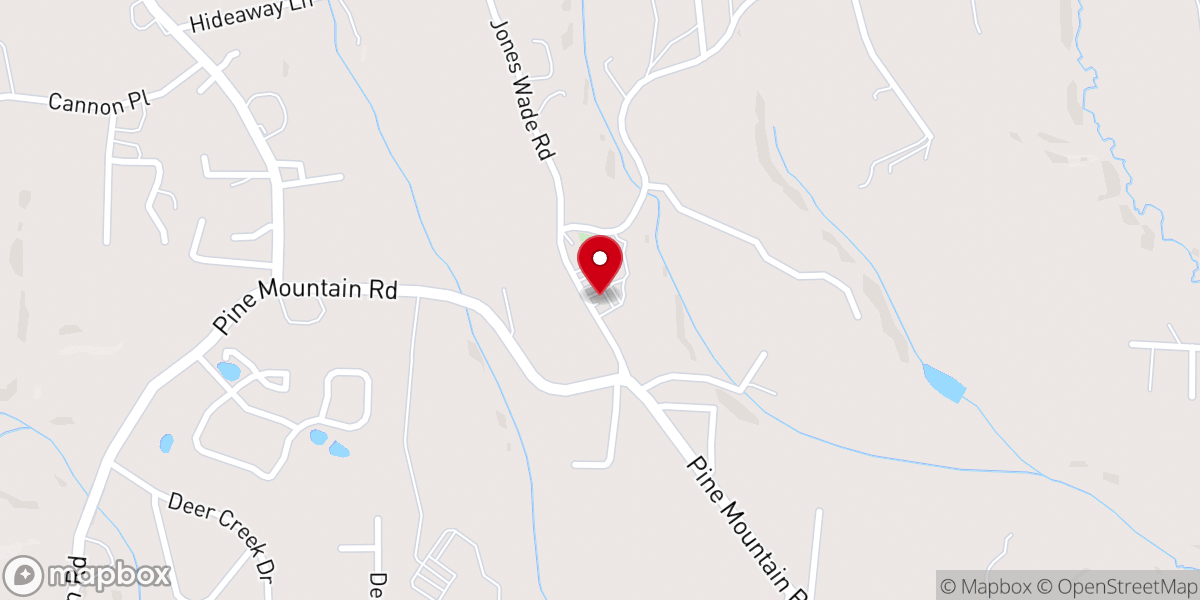 Map showing location of Poovey's Chapel Baptist Church