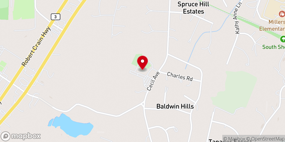 Map showing location of Our Lady of the Fields Roman Catholic Church