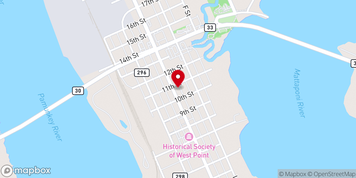 Map showing location of West Point United Methodist