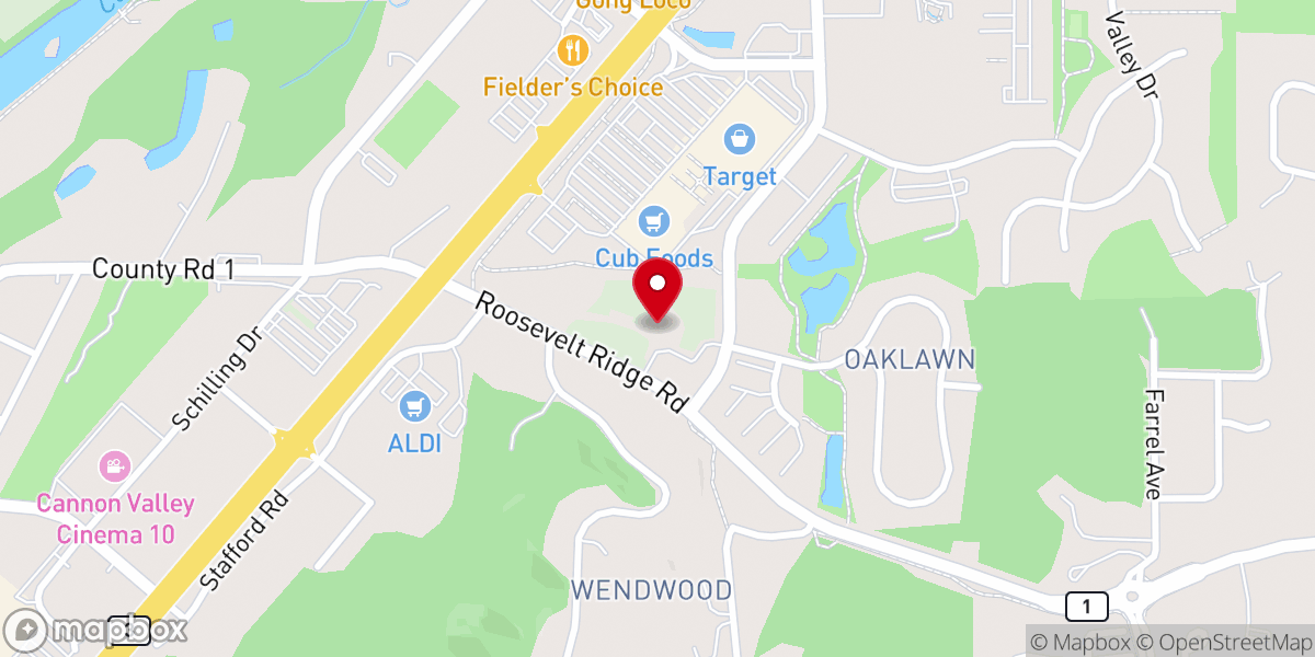 Map showing location of Northfield Evangelical Free