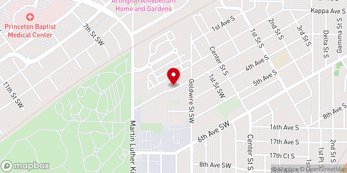 Map showing location of Zion Star Baptist Church