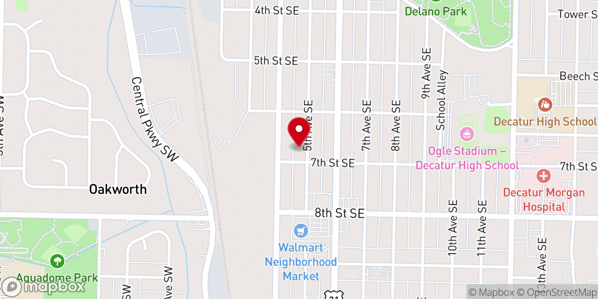 Map showing location of Harvest Time O.M. Church
