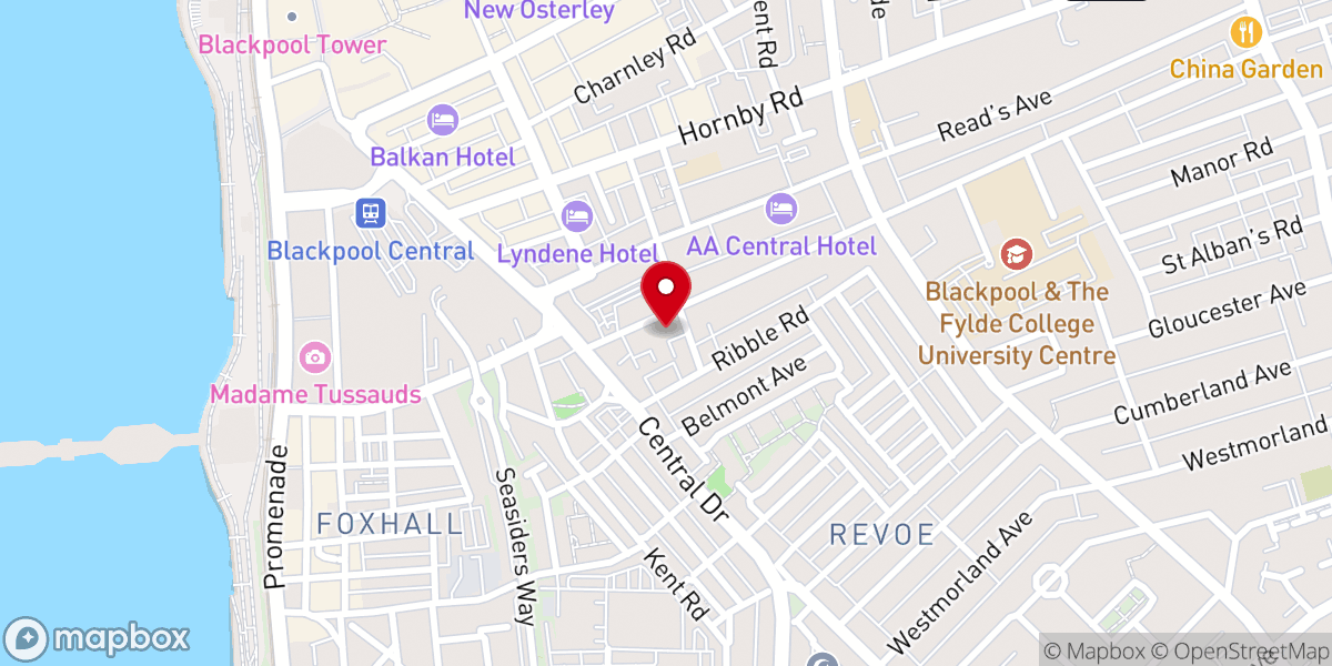 Map showing location of Christ Church with All Saints
