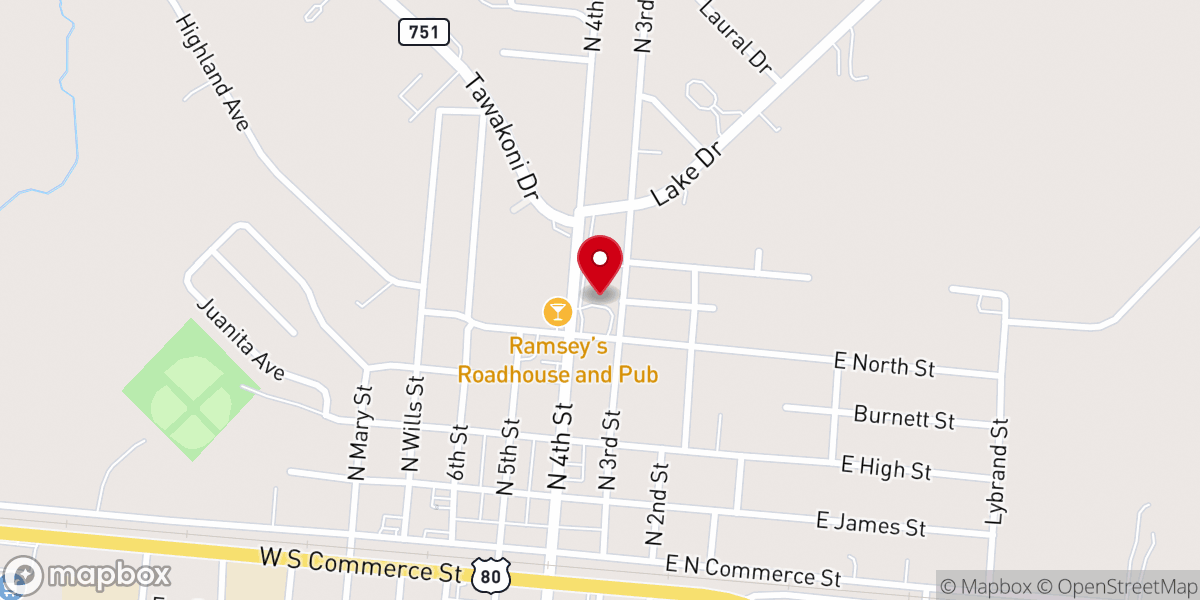 Map showing location of Risen Life Fellowship