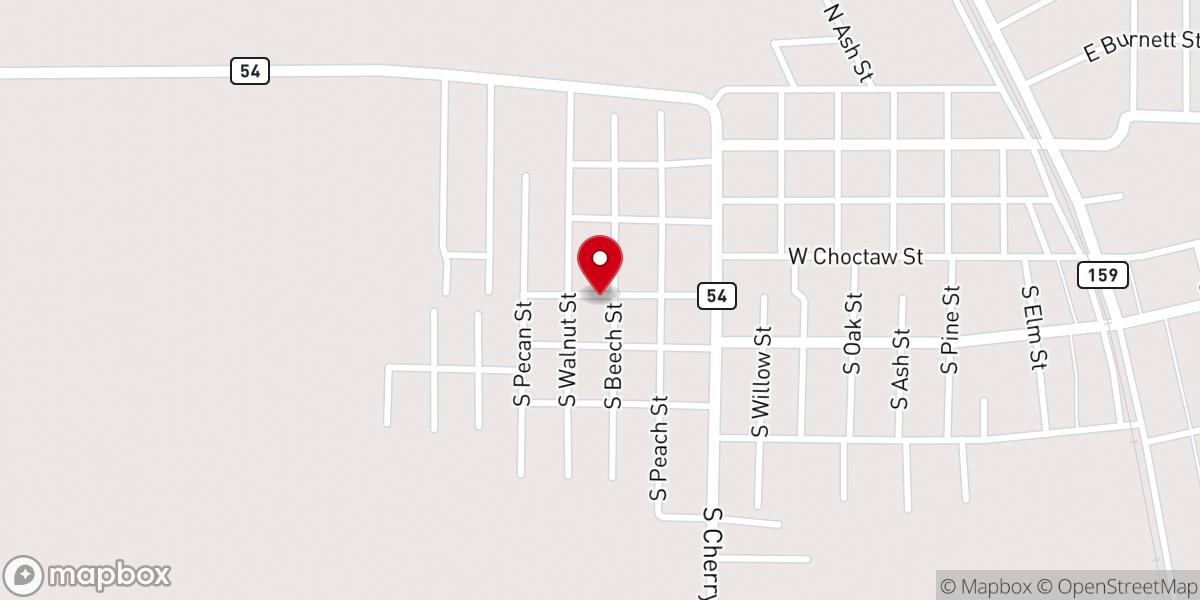 Map showing location of West Dumas Church of God in Christ