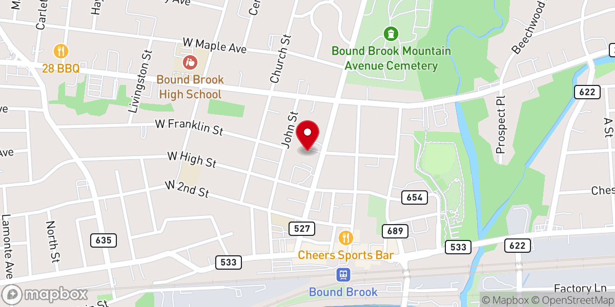 Map showing location of Congregation Knesseth Israel