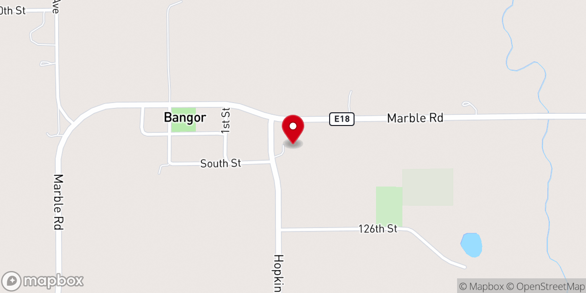 Map showing location of Bangor Liberty Friends Church