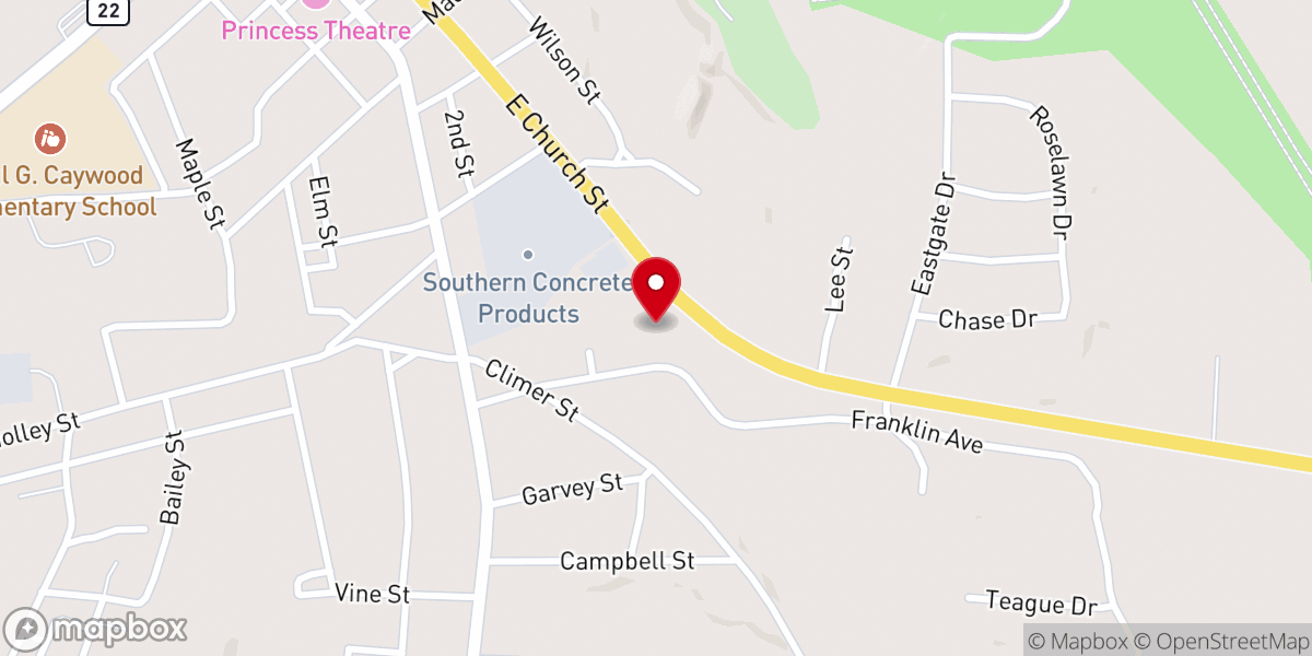 Map showing location of St Paul Baptist Church