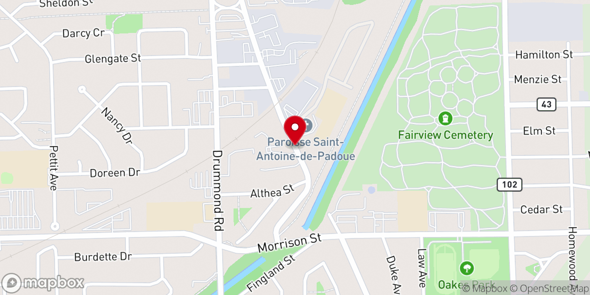 Map showing location of St Antoine's Hall