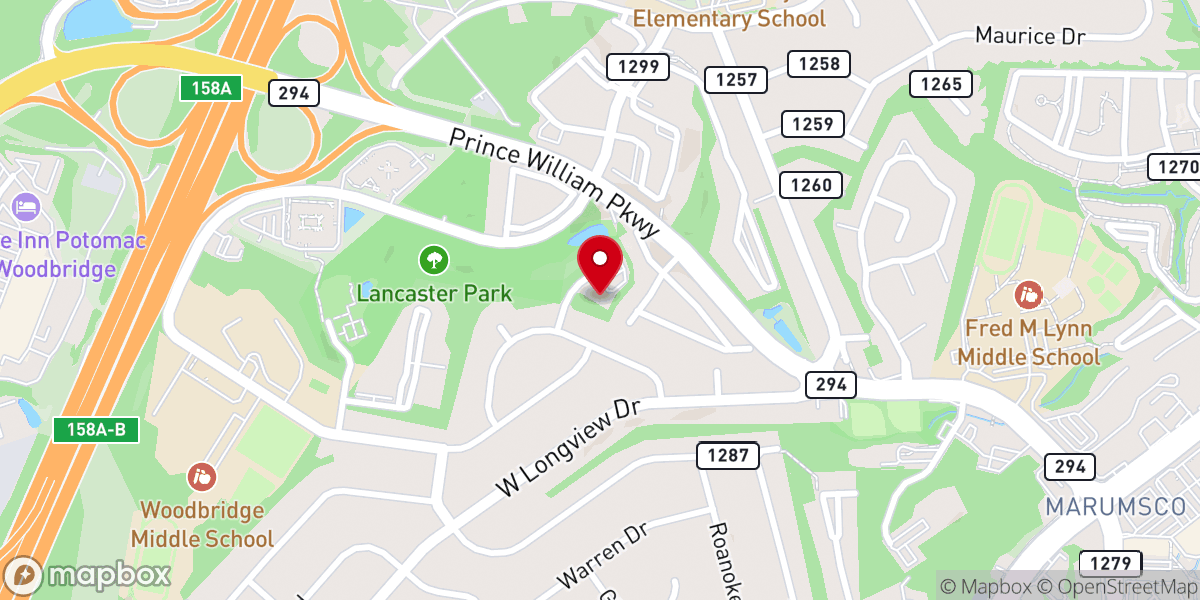 Map showing location of Woodbridge Church of Christ