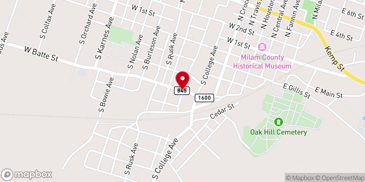 Map showing location of Lights Chapel Baptist Church