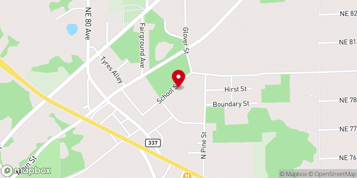Map showing location of Elohim Tabernacle of Praise Ministries