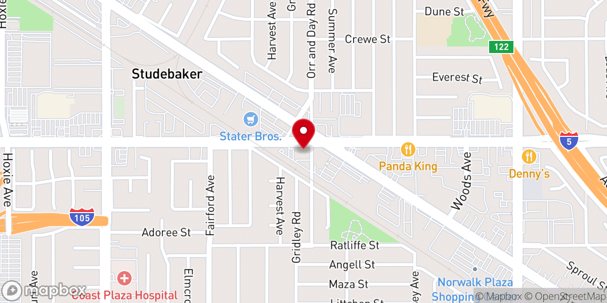 Map showing location of New Harvest Church