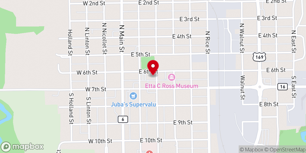Map showing location of First Presbyterian Church