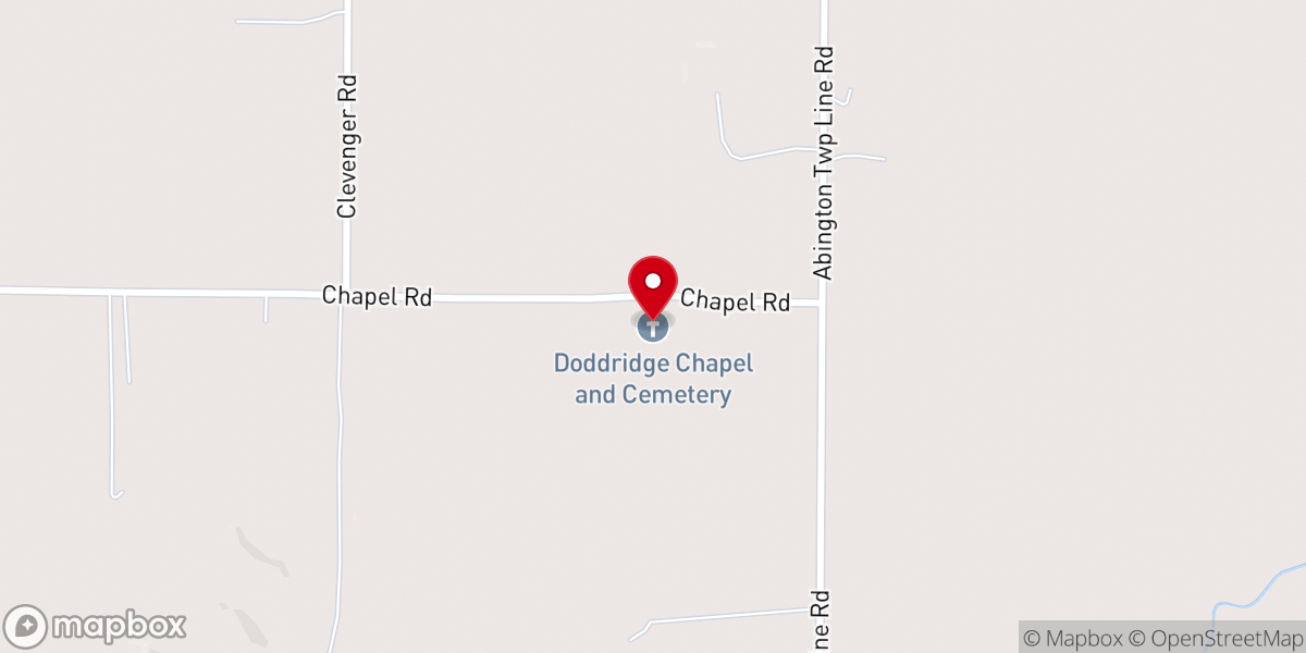Map showing location of Doddridge Chapel, Word of Truth Church