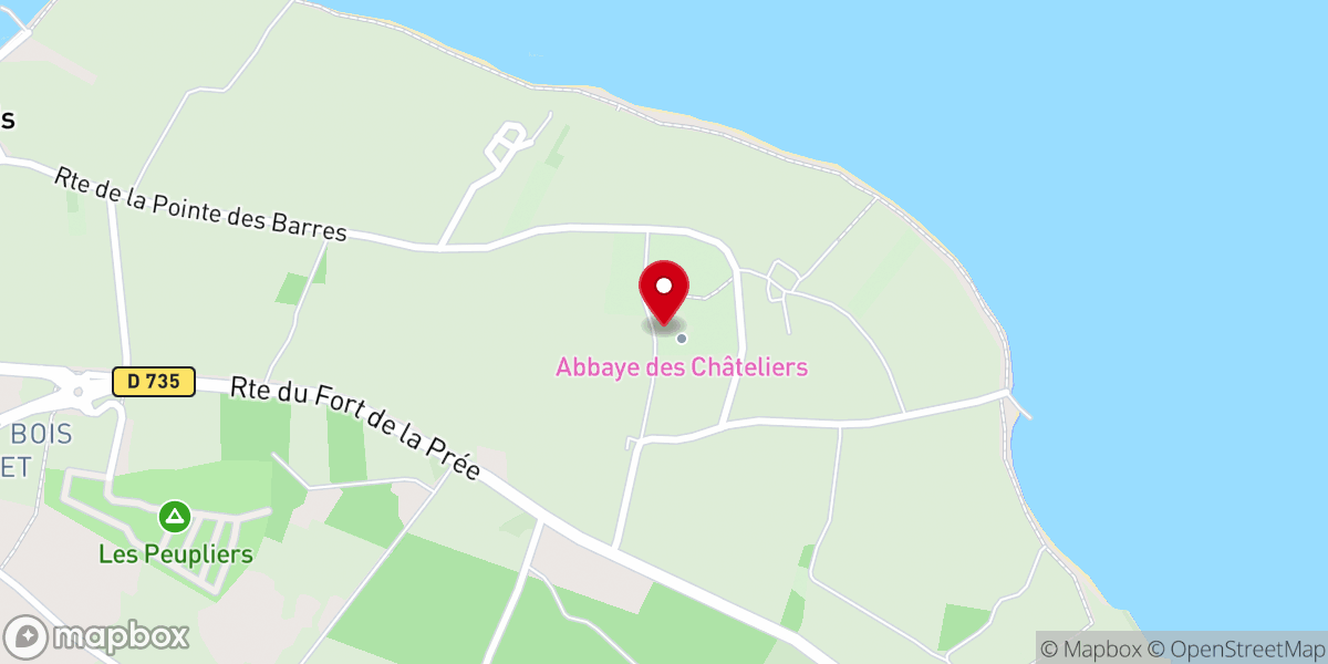 Map showing location of Abbaye des Châteliers