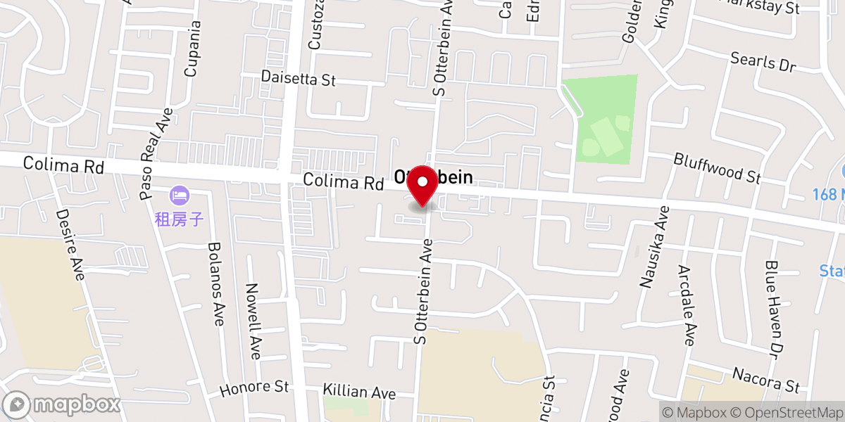 Map showing location of Beautiful Church