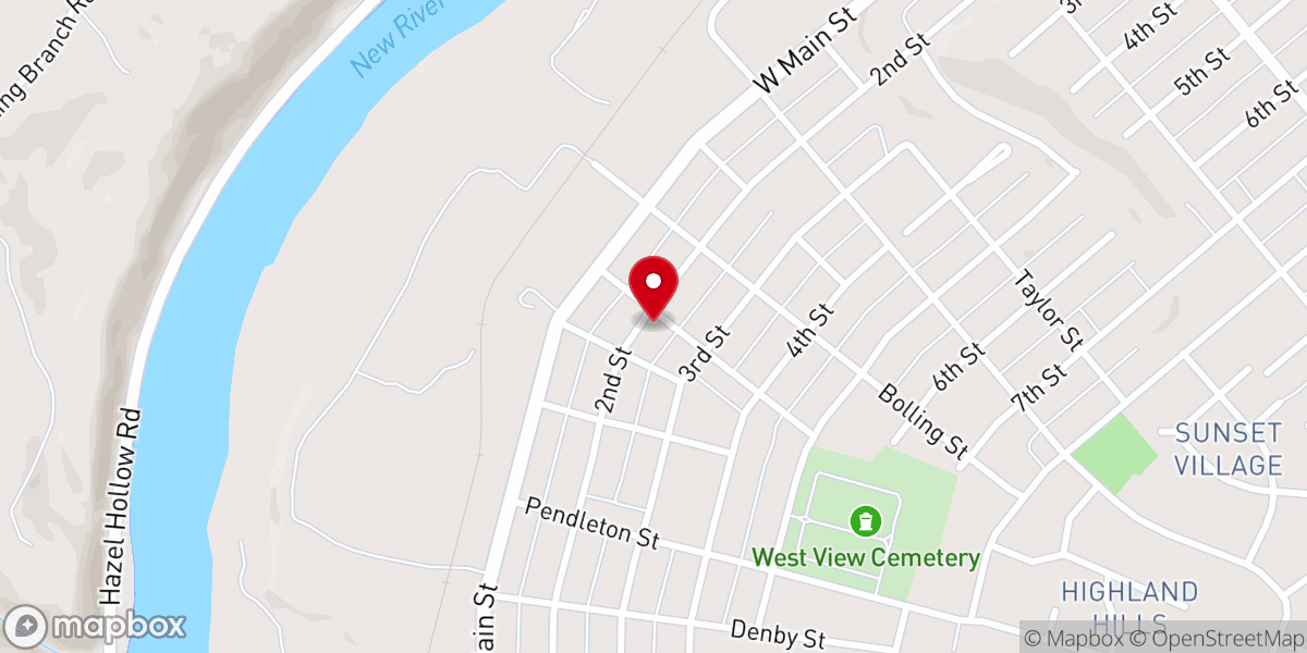 Map showing location of Valley Bible Church