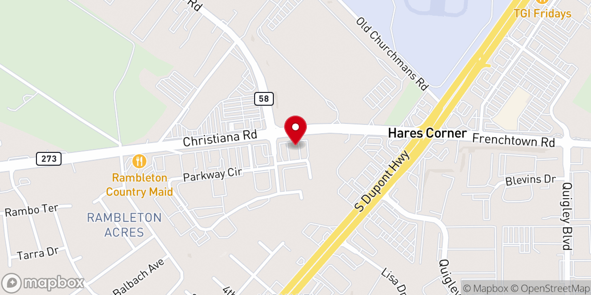 Map showing location of Grace Community Church Delaware