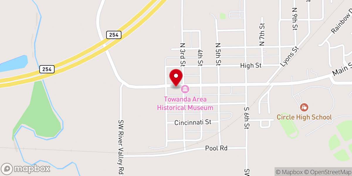 Map showing location of Wilbur Weins Community Building