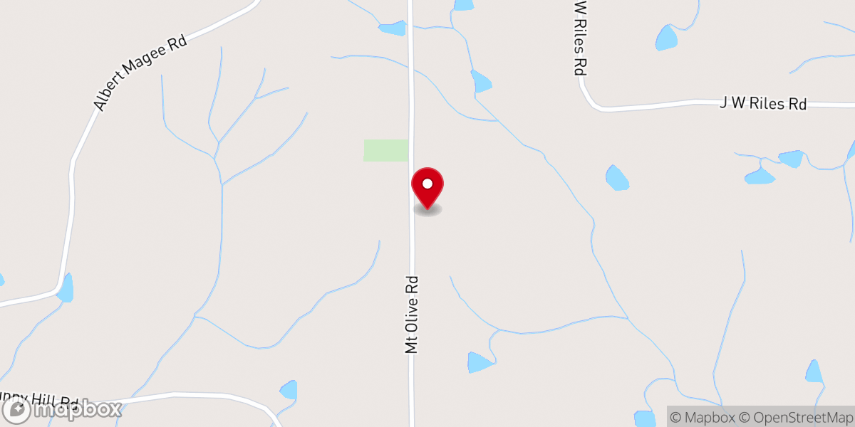 Map showing location of Mount Olive Church