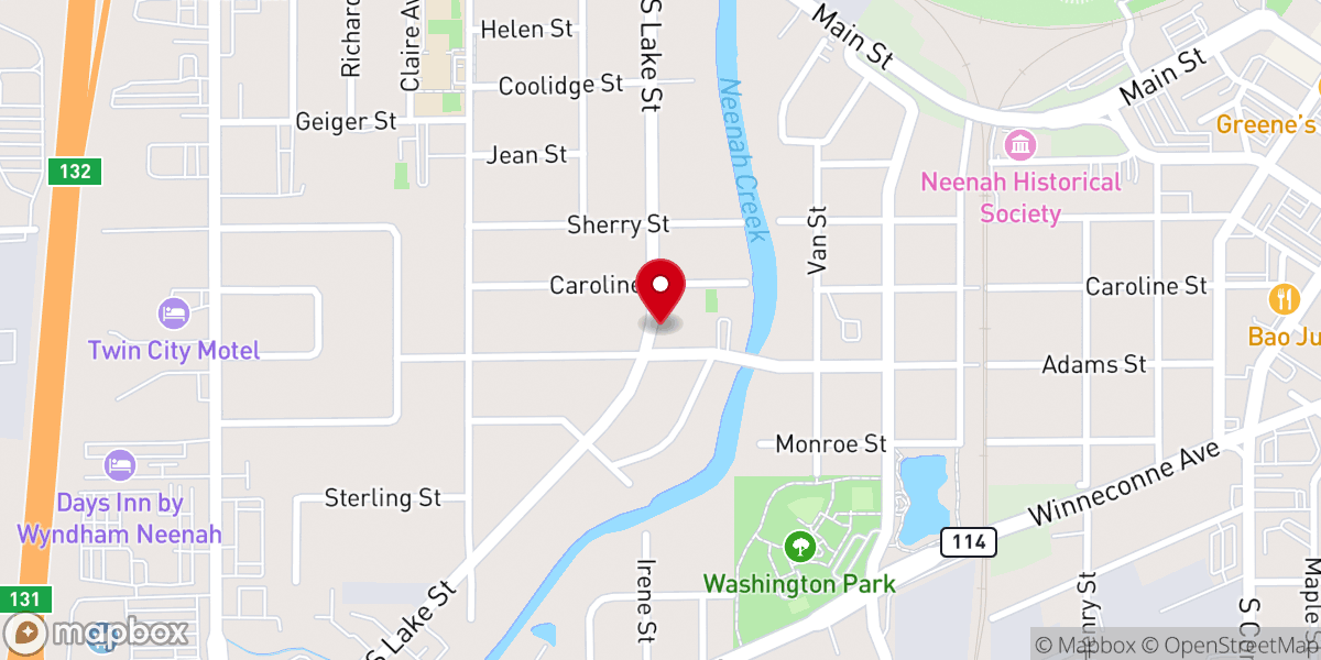 Map showing location of Martin Luther Lutheran Church