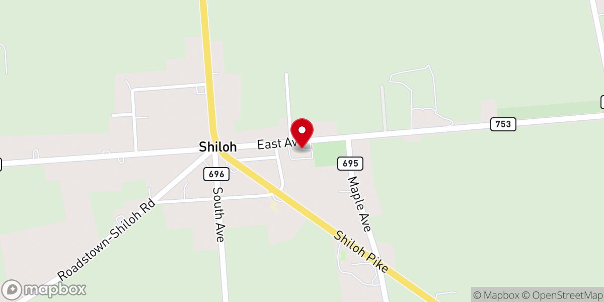 Map showing location of Shiloh Seventh Day Baptist Church