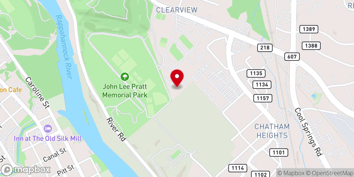 Map showing location of Unitarian Universalist Fellowship of Fredericksburg