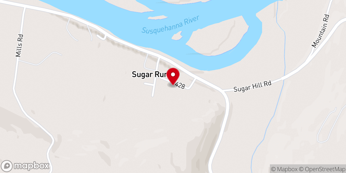 Map showing location of Sugar Run Presbyterian Church