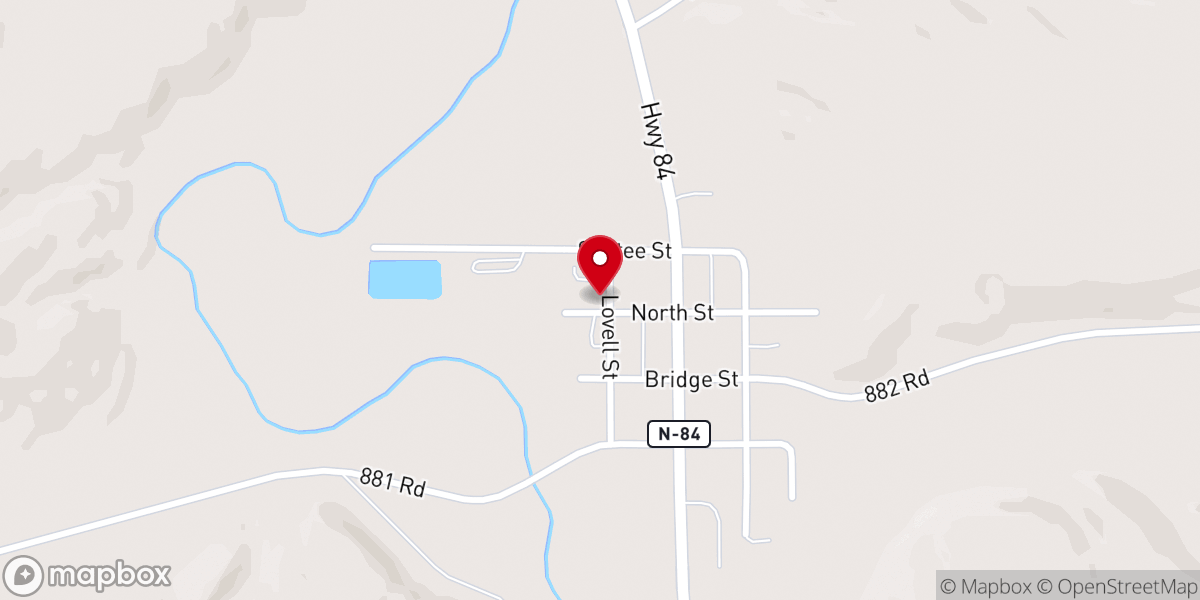 Map showing location of Center UCC Church