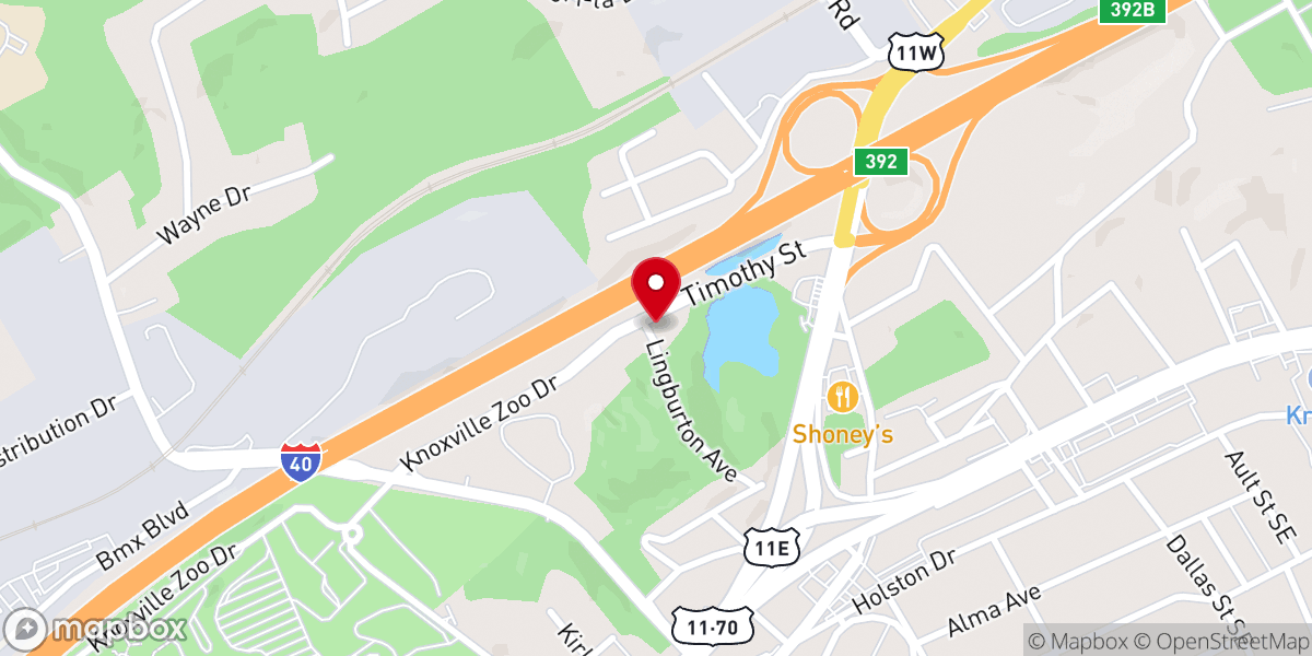 Map showing location of Timothy Street Baptist Church