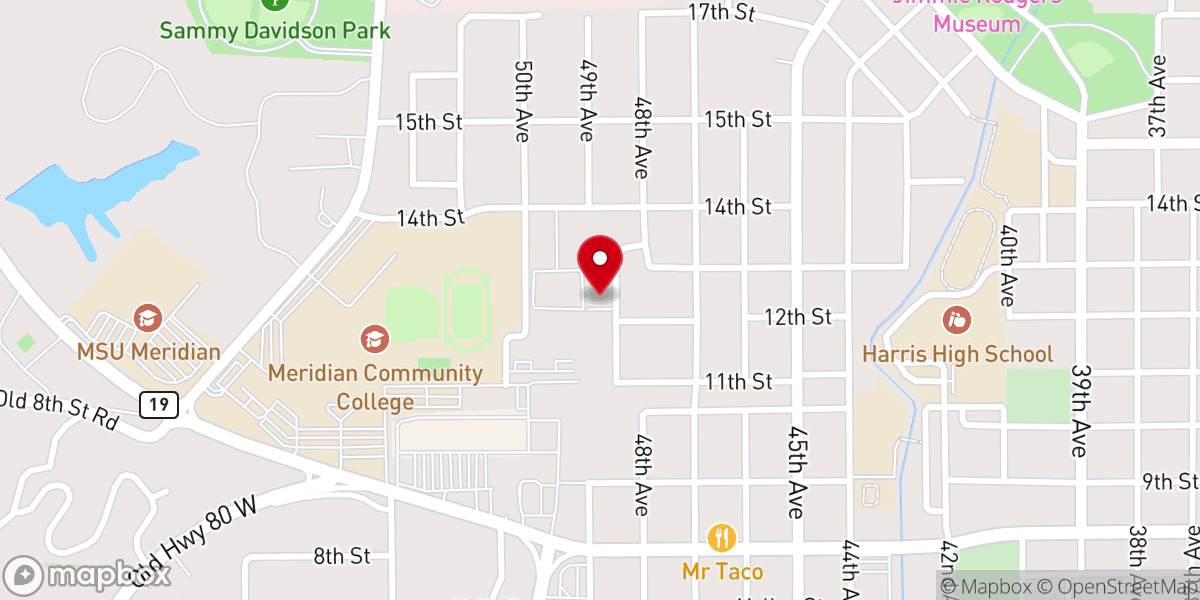 Map showing location of Arrowood Baptist Church