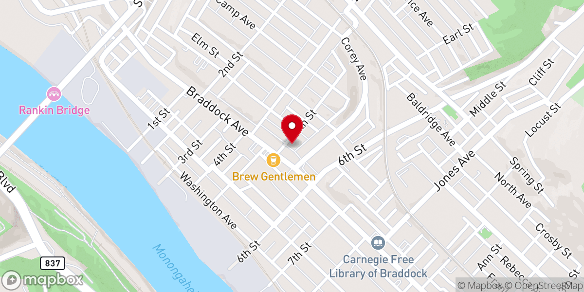 Map showing location of Unity Baptist