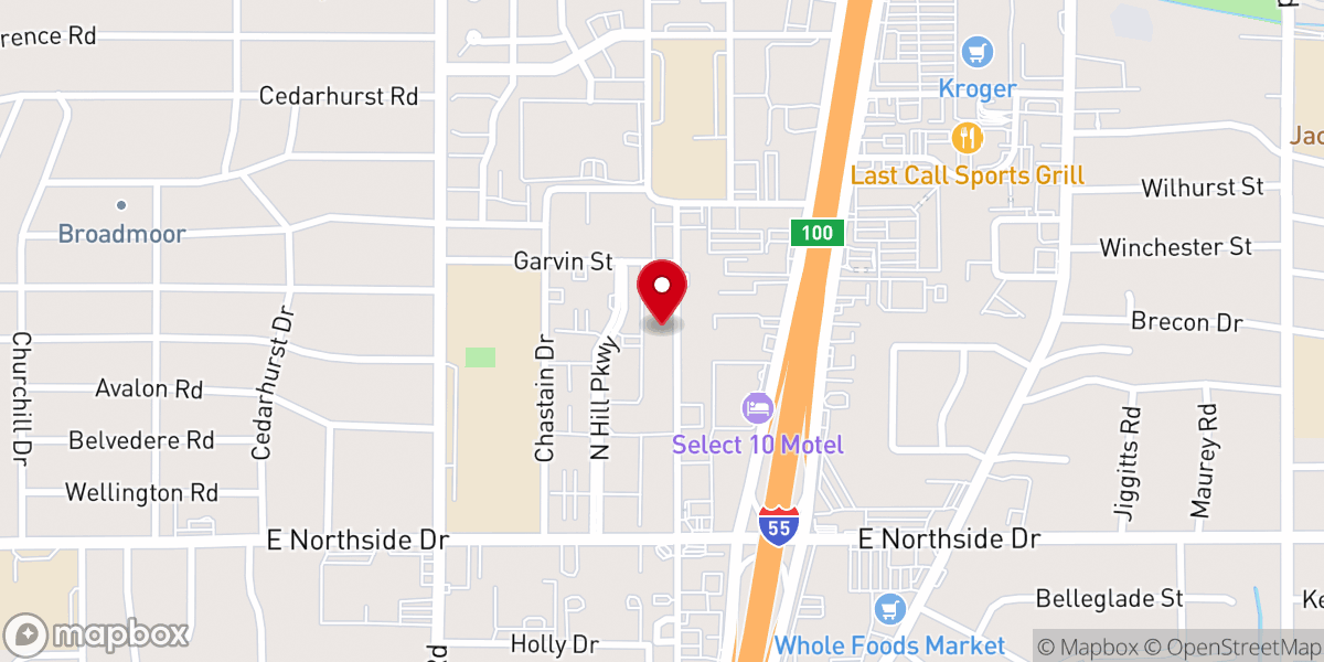 Map showing location of Faith Freewill Baptist Church