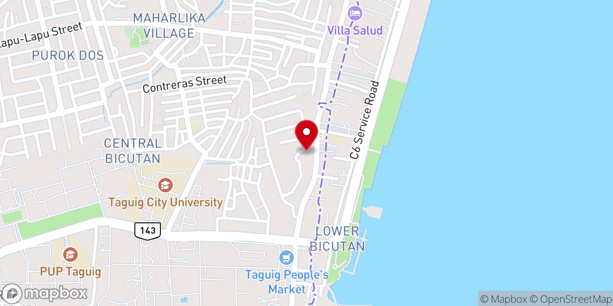 Map showing location of Temple Baptist Church - Lower Bicutan
