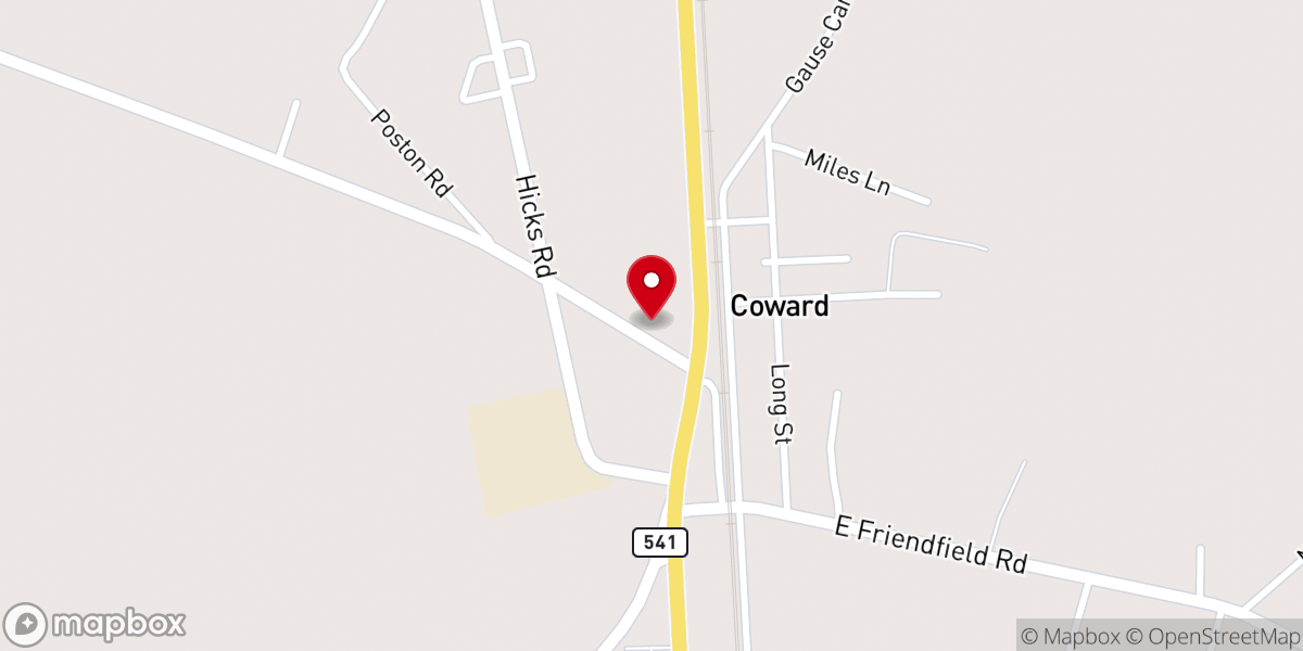 Map showing location of Coward Church of God Pars