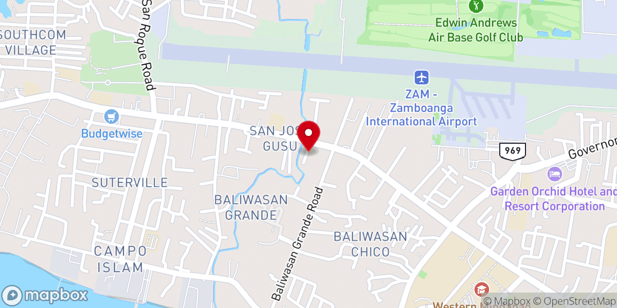 Map showing location of MCGI San Jose Gusu, Zamboanga City