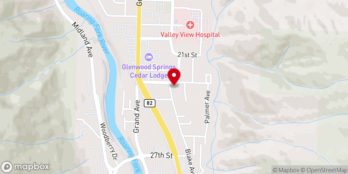 Map showing location of Iglesia de Dios Manantiales de Vida Eterna Glenwood Springs Co