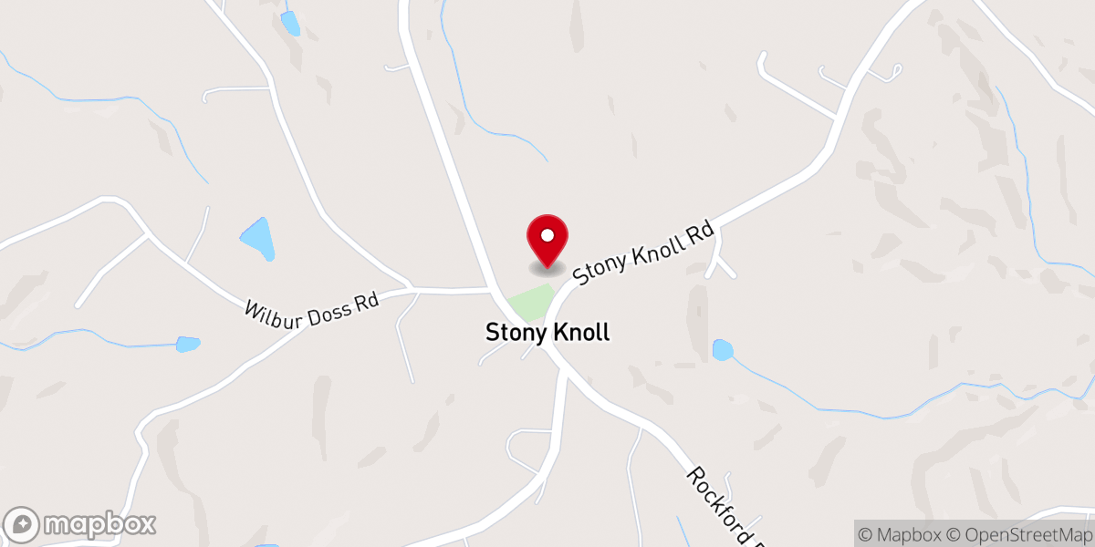 Map showing location of Stony Knoll Methodist Church