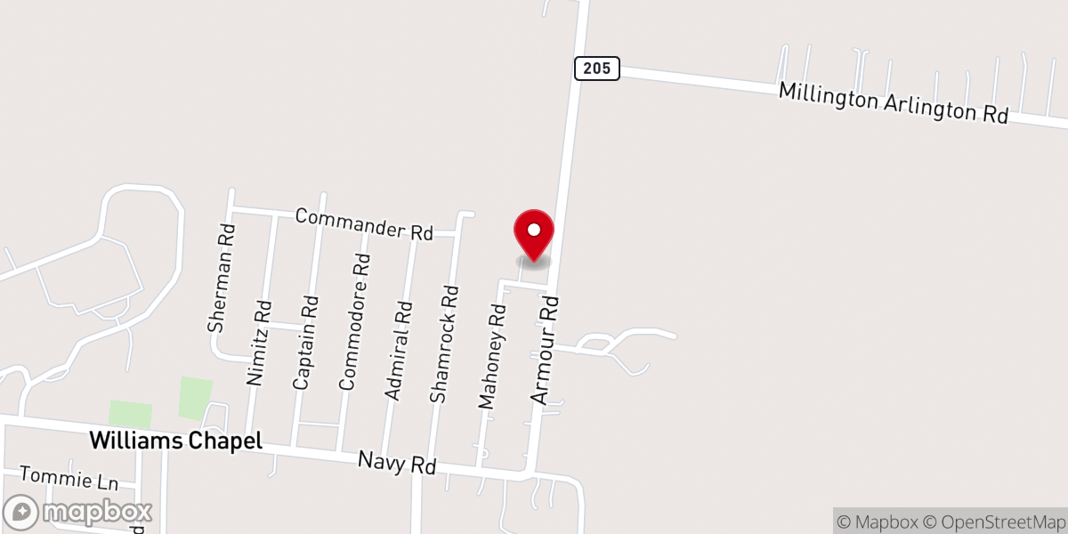 Map showing location of Hampton Memorial Church