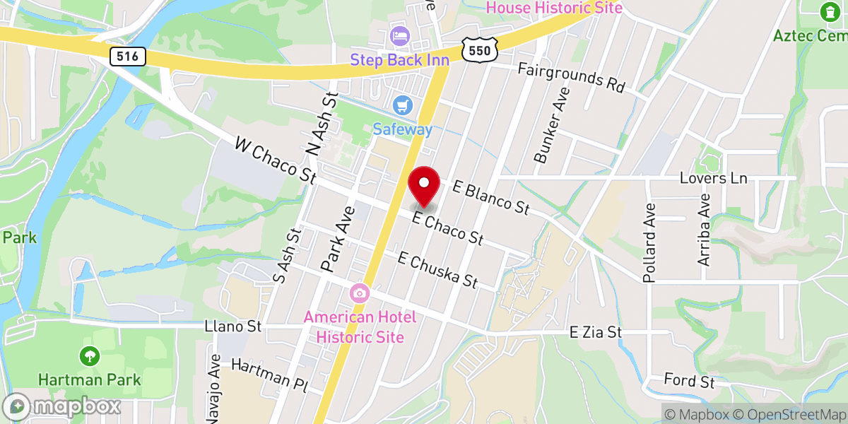 Map showing location of The Methodist Church of Aztec