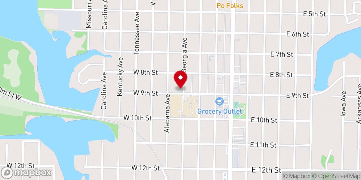 Map showing location of First Presbyterian Church