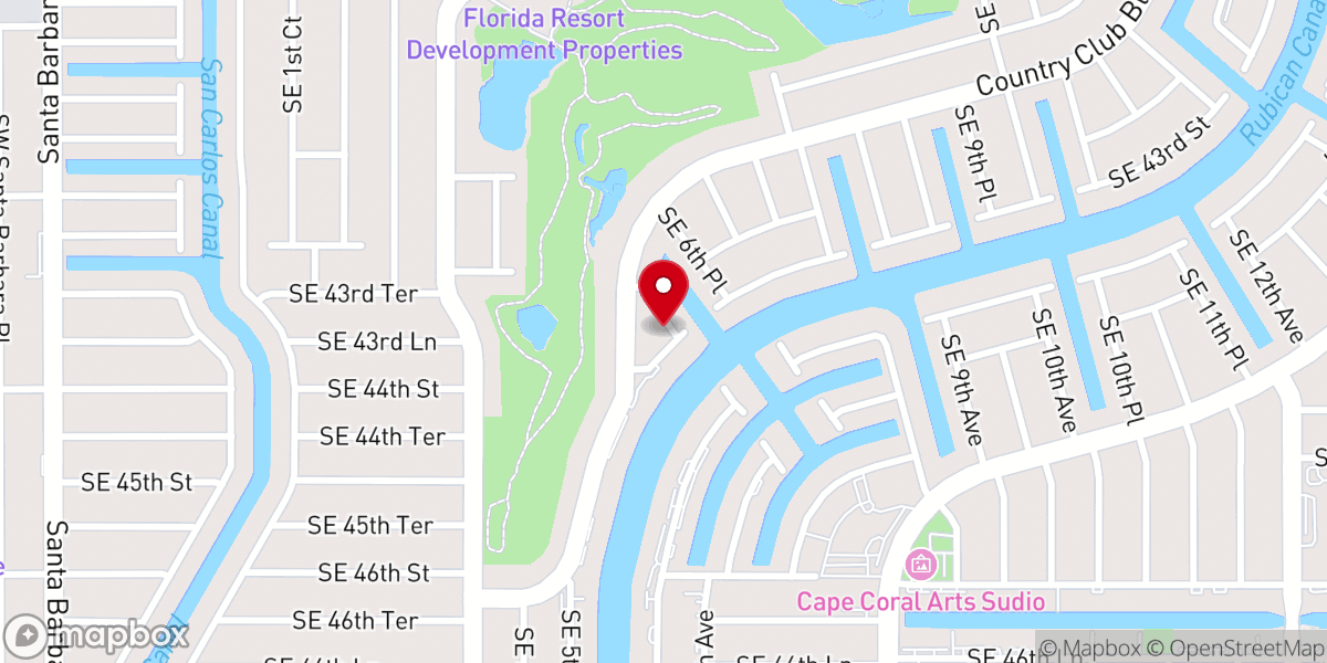 Map showing location of Coral Ridge Baptist Church of Cape Coral