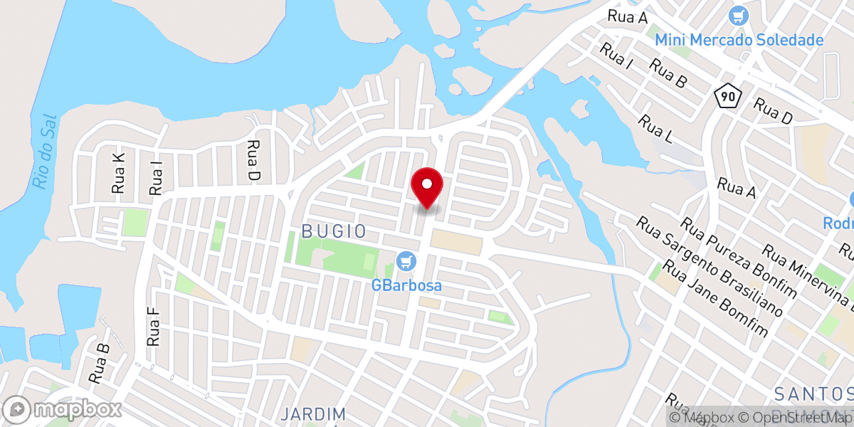 Map showing location of Igreja Pentecostal Monte de Sião