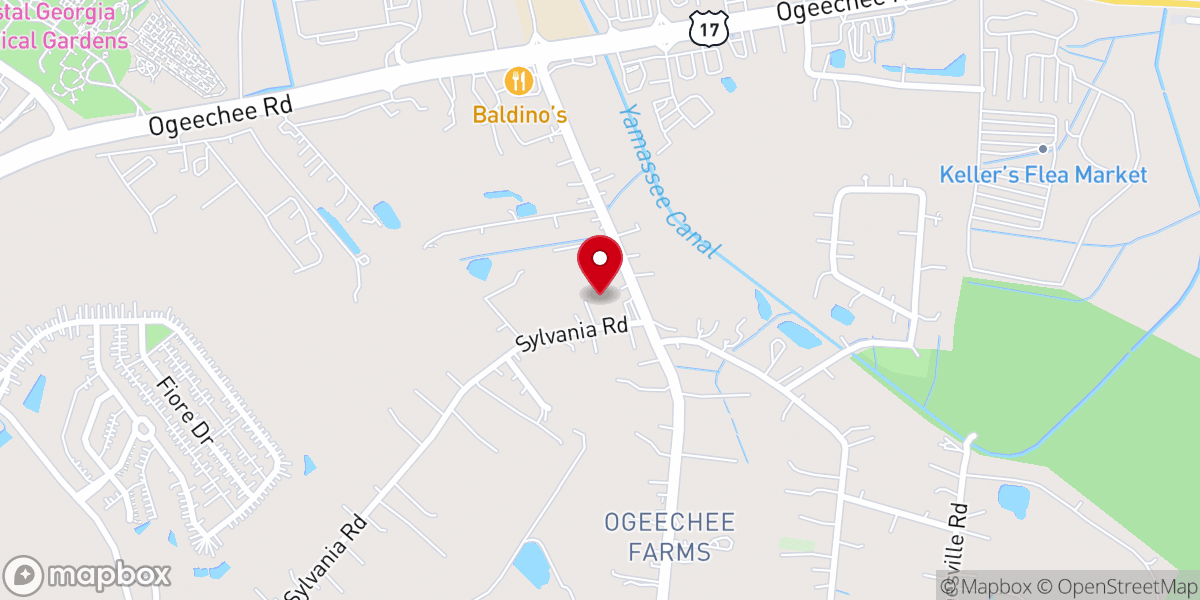 Map showing location of Chevis Oaks Baptist Church