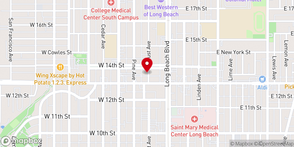 Map showing location of First Apostolic Church-Long Beach